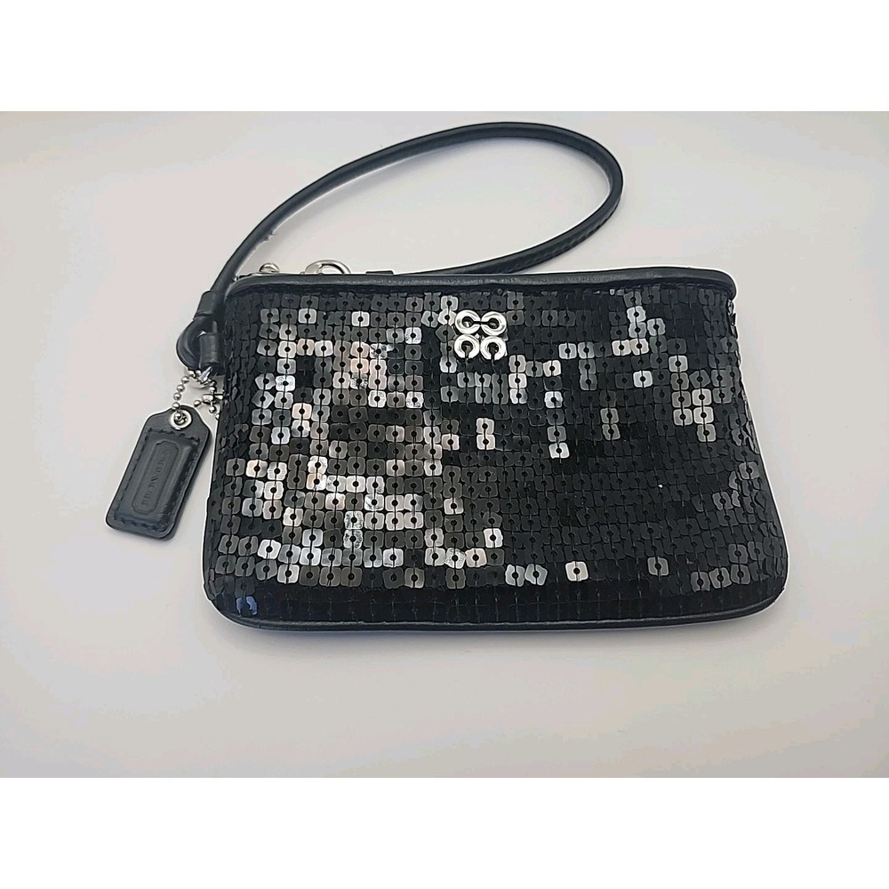 COACH Black Sequins Evening Universal Small Wristlet